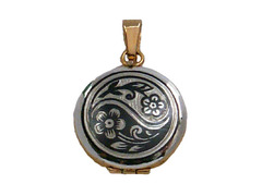 Серебряный медальон «Круглый» с позолотой